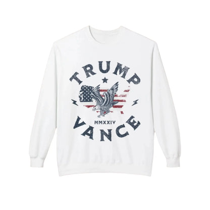 Trump Vance America Unisex Fleece Sweatshirt - Comfortable Midweight Crewneck for Men & Women – Show Your Patriotism & Support for Trump Envy The Eagle