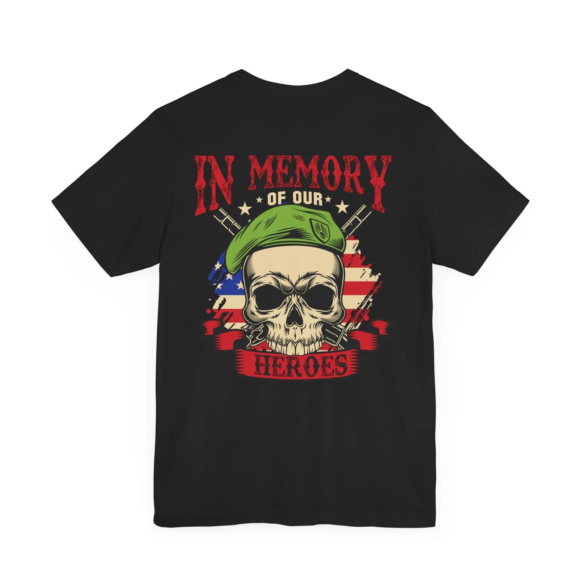 Military Veterans Unisex Tee – Remember Our Heroes Back Print | Patriotic Veteran Support Shirt Envy The Eagle