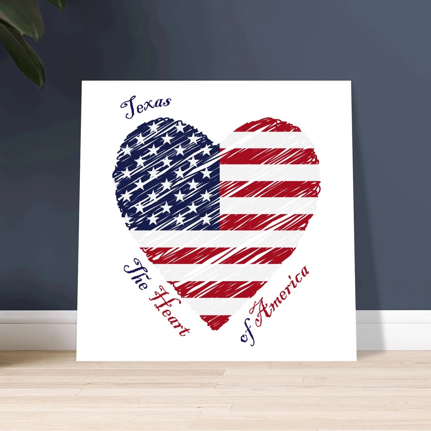 Texas the heart of america wall art american flag heart