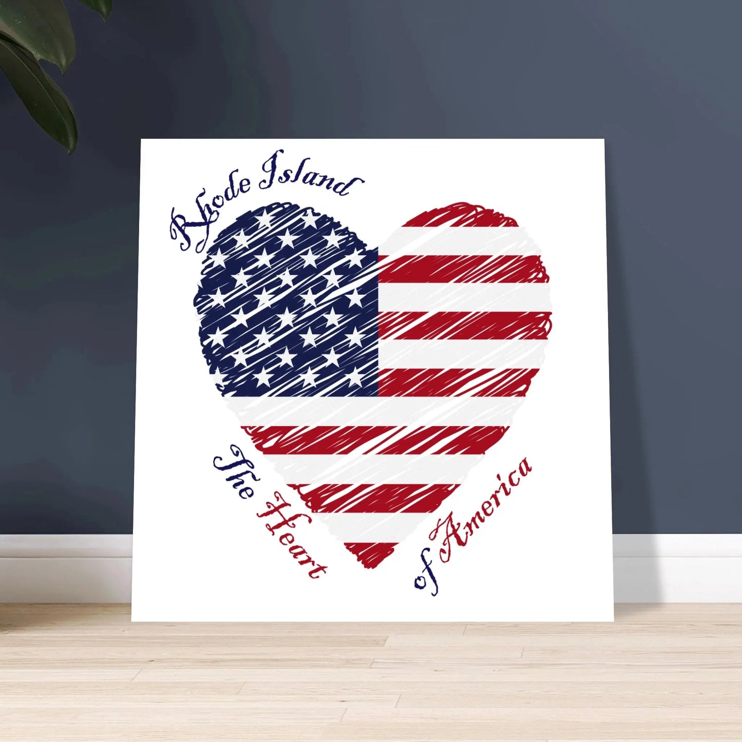 Rhode island the heart of america wall art american flag heart