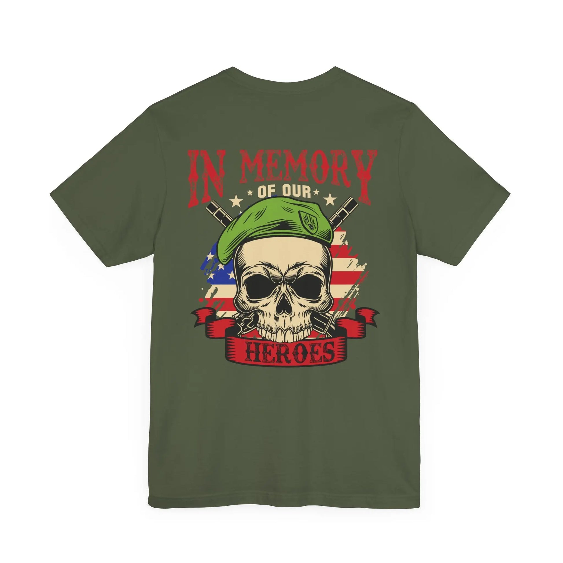 Military Veterans Unisex Tee – Remember Our Heroes Back Print | Patriotic Veteran Support Shirt Envy The Eagle