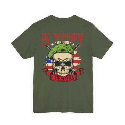 Military Veterans Unisex Tee – Remember Our Heroes Back Print | Patriotic Veteran Support Shirt Envy The Eagle