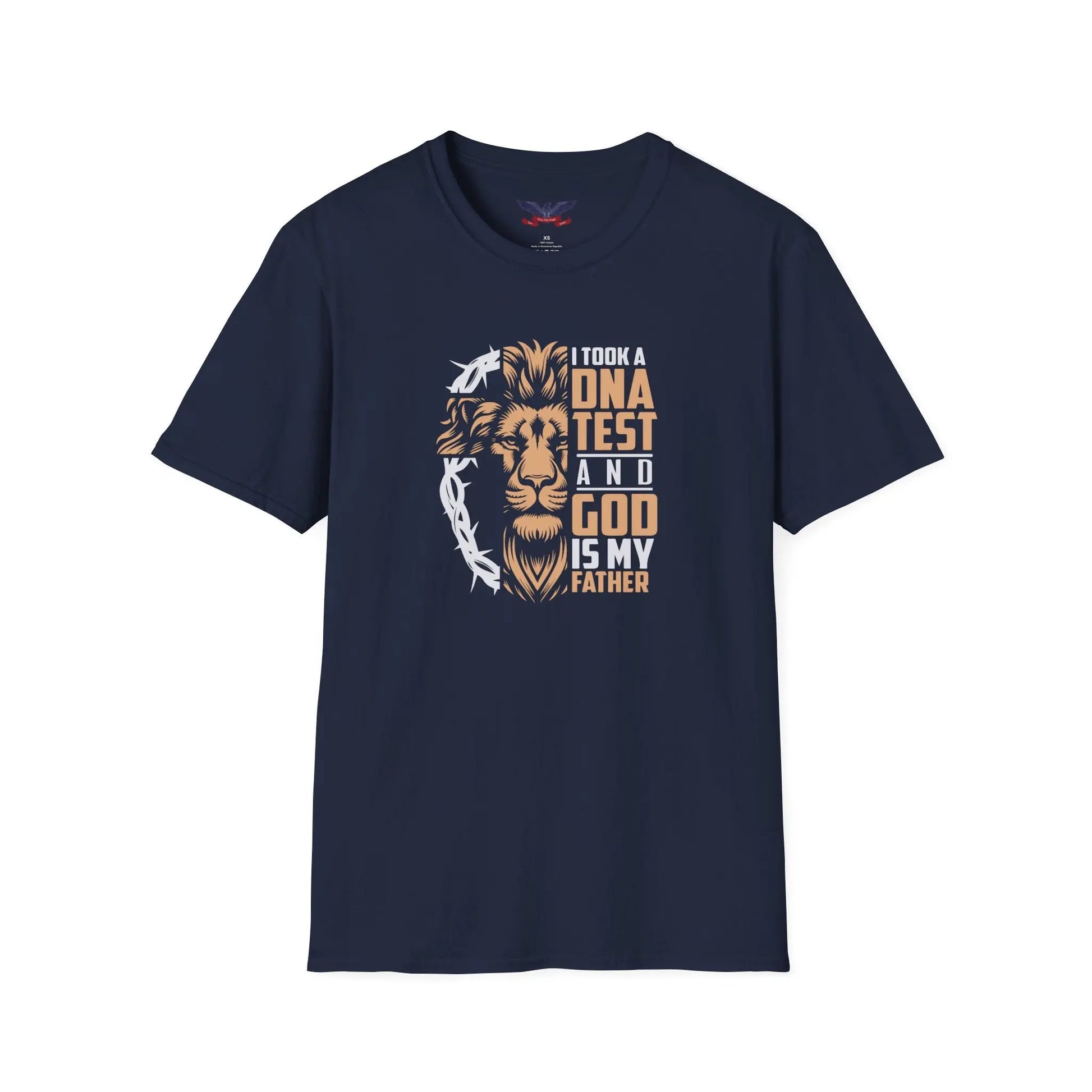 Navy God Is My Father Christian T-Shirt – Inspirational faith apparel with a bold design, perfect for expressing your belief and love for God.