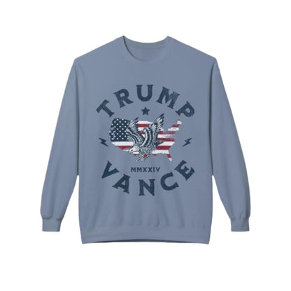 Trump Vance America Unisex Fleece Sweatshirt - Comfortable Midweight Crewneck for Men & Women – Show Your Patriotism & Support for Trump Envy The Eagle