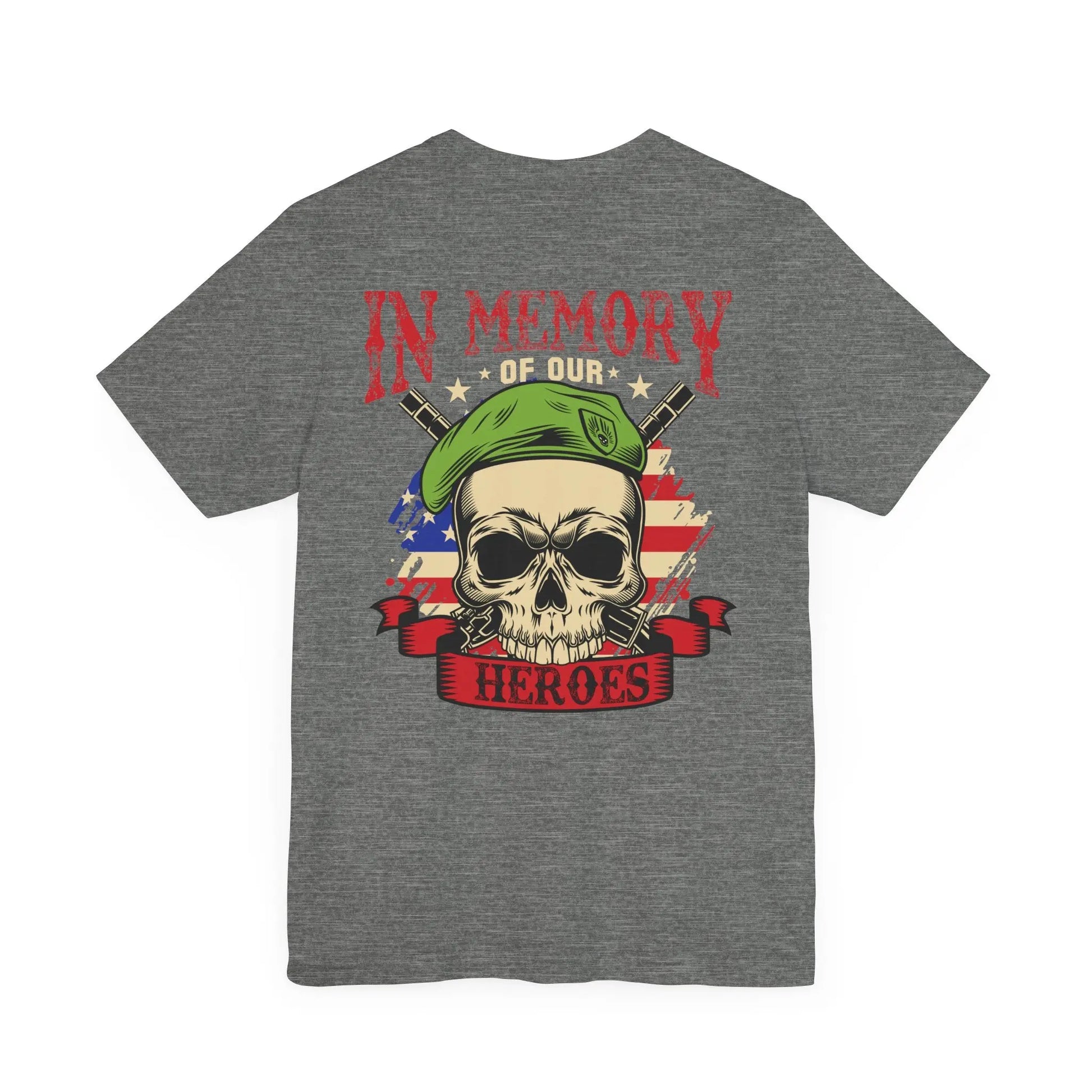 Military Veterans Unisex Tee – Remember Our Heroes Back Print | Patriotic Veteran Support Shirt Envy The Eagle