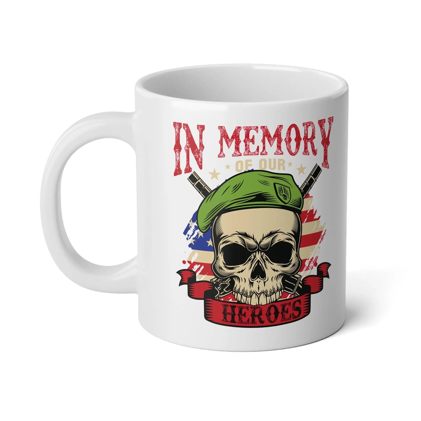 Heroes Memory Jumbo Mug 20oz – Large Patriotic Coffee Mug for Veterans & Military Families – Perfect Gift for Heroes Envy The Eagle