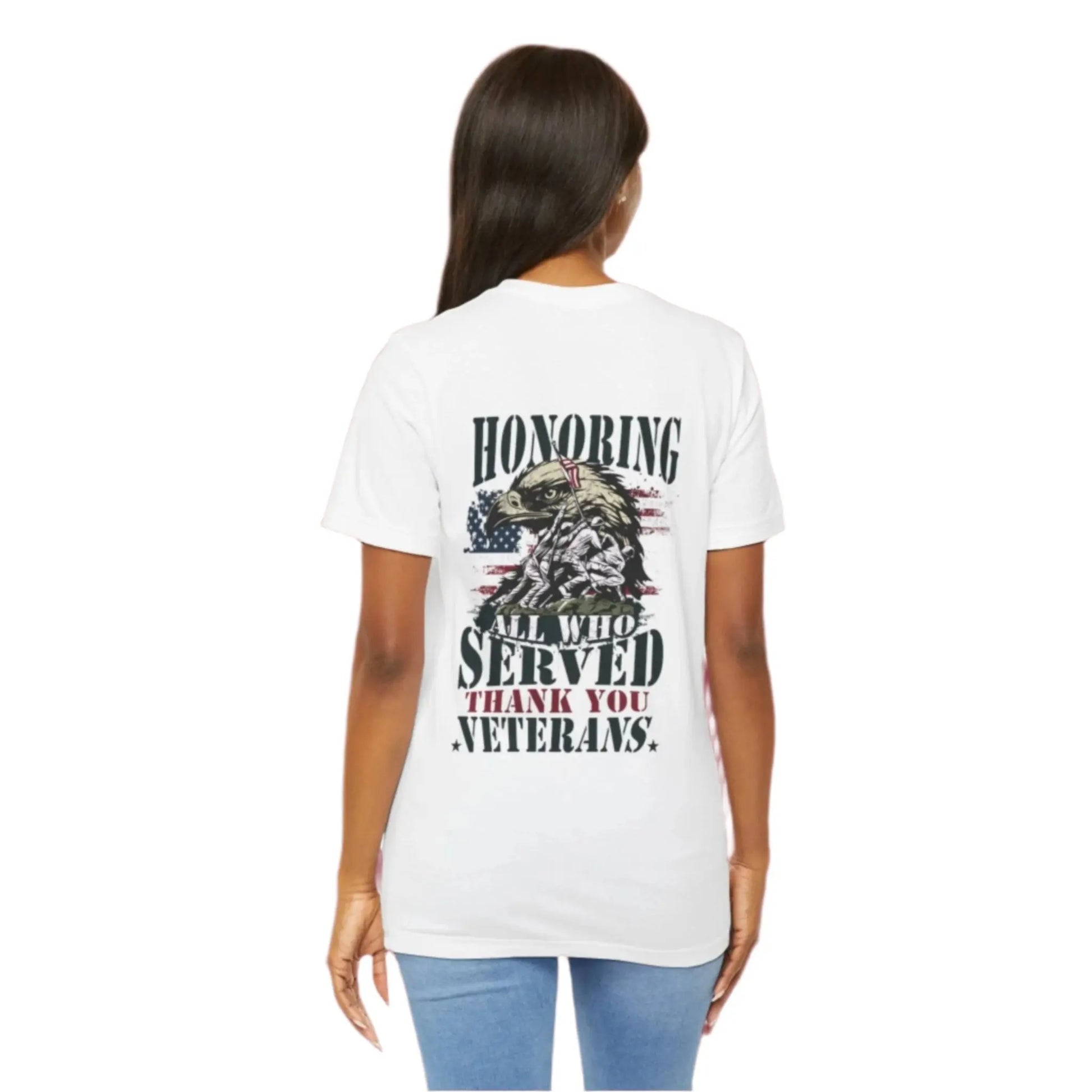 Thank You Veterans Tee – Patriotic Military Shirt for Men & Women Back Print Envy The Eagle