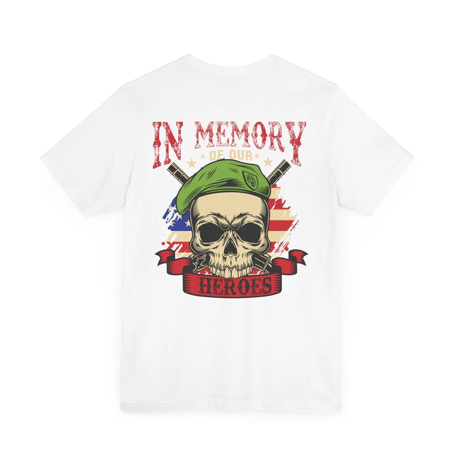 Military Veterans Unisex Tee – Remember Our Heroes Back Print | Patriotic Veteran Support Shirt Envy The Eagle