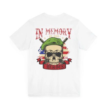 Military Veterans Unisex Tee – Remember Our Heroes Back Print | Patriotic Veteran Support Shirt Envy The Eagle