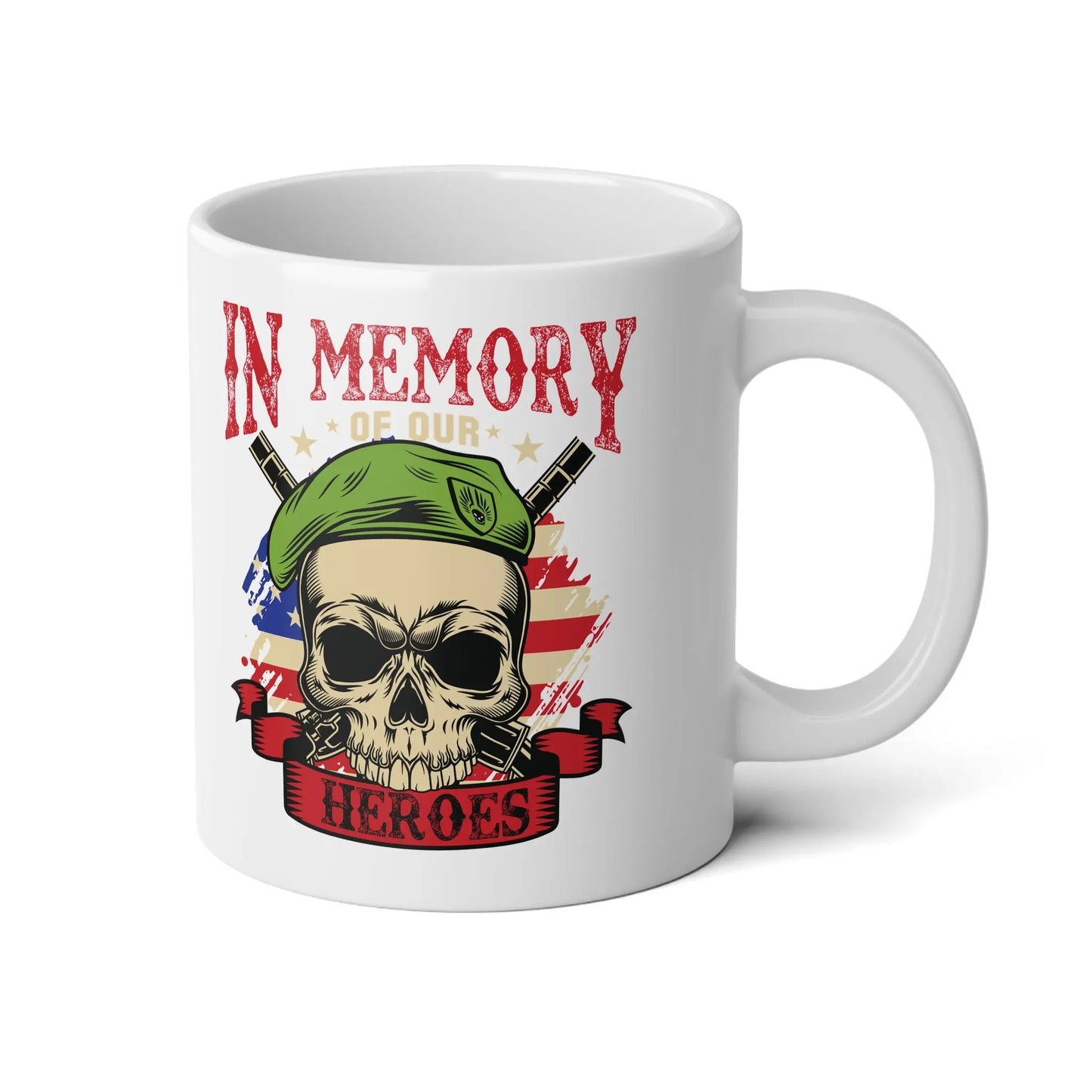 Heroes Memory Jumbo Mug 20oz – Large Patriotic Coffee Mug for Veterans & Military Families – Perfect Gift for Heroes Envy The Eagle