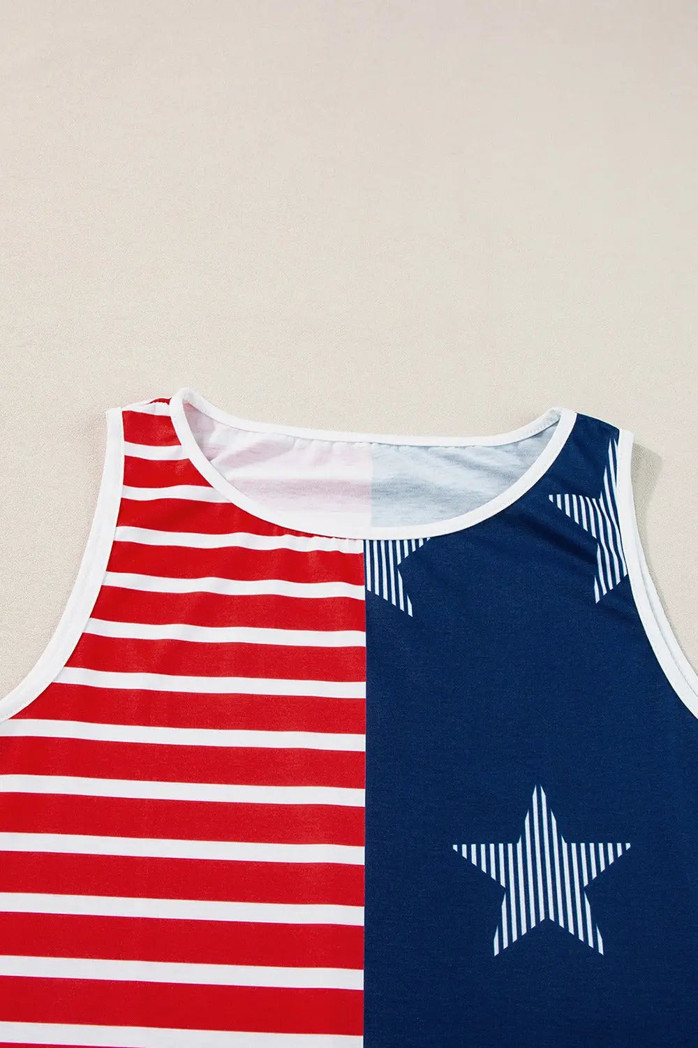 US Flag Round Neck Tank 