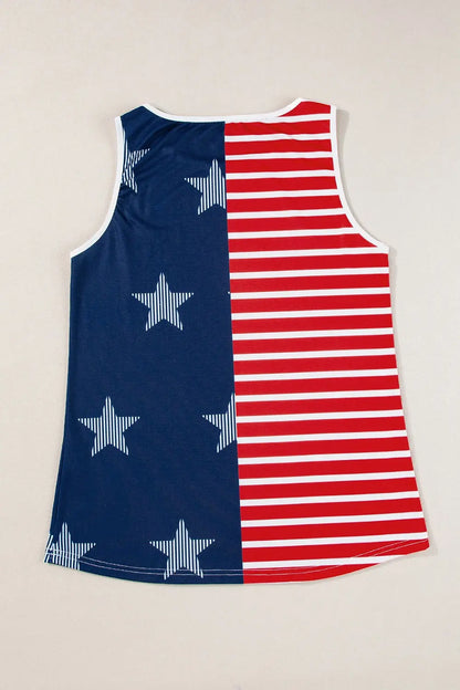 US Flag Round Neck Tank 