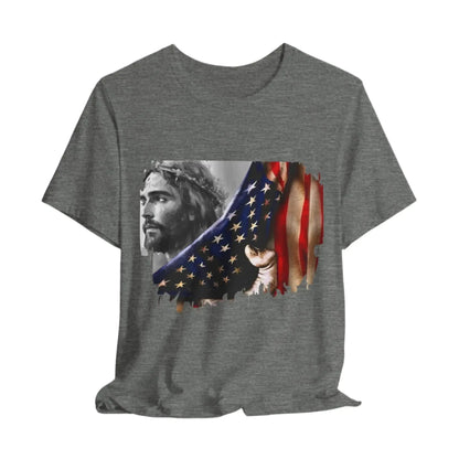 The Reveal Design Tee – Jesus American Flag Patriotic Shirt Envy The Eagle