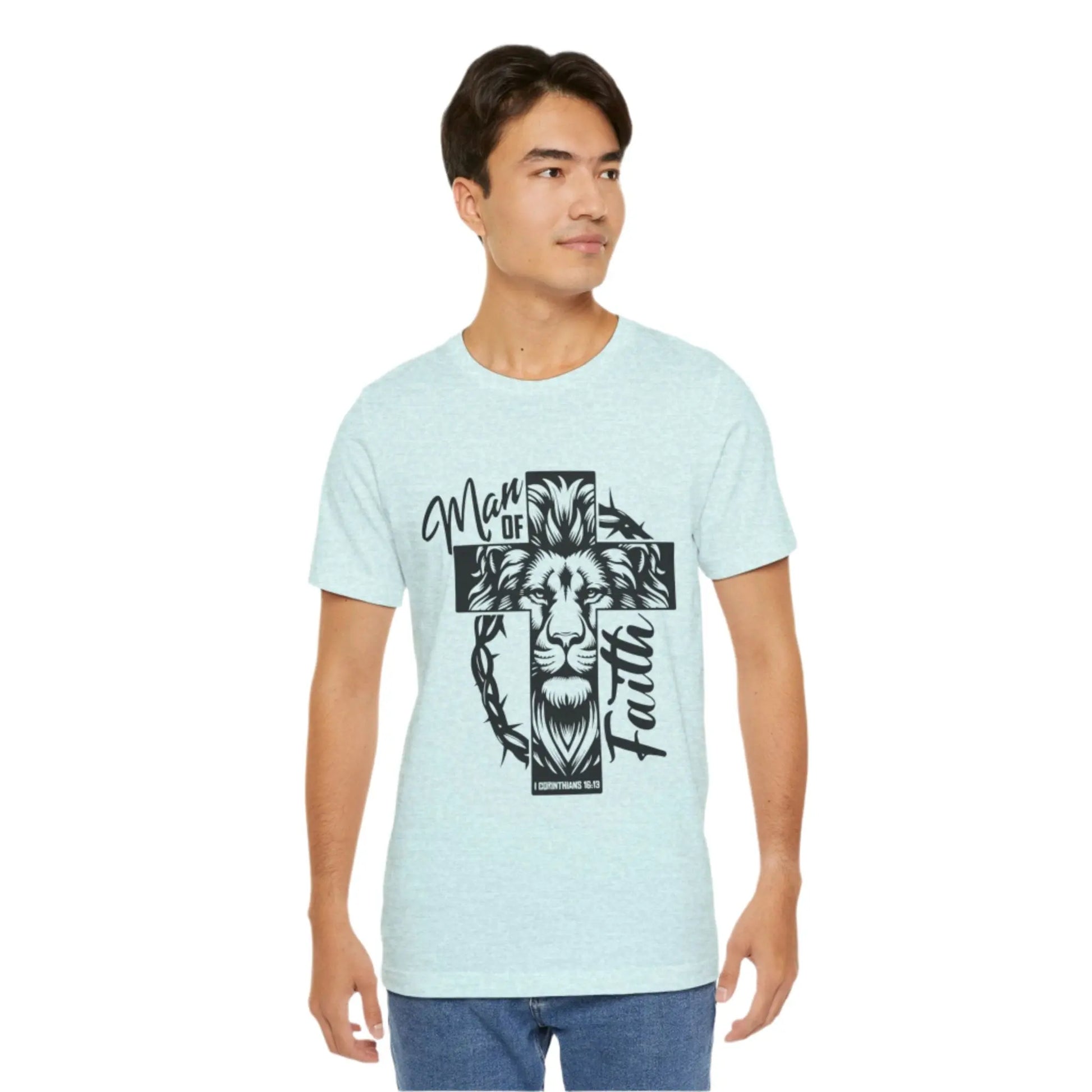 The Lion Man of Faith T-Shirt – Bold Christian Graphic Tee Envy The Eagle