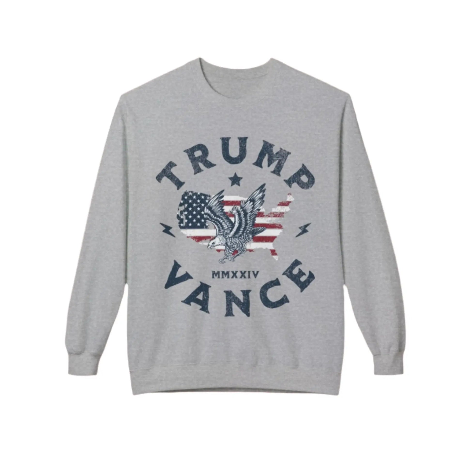 Trump Vance America Unisex Fleece Sweatshirt - Comfortable Midweight Crewneck for Men & Women – Show Your Patriotism & Support for Trump Envy The Eagle