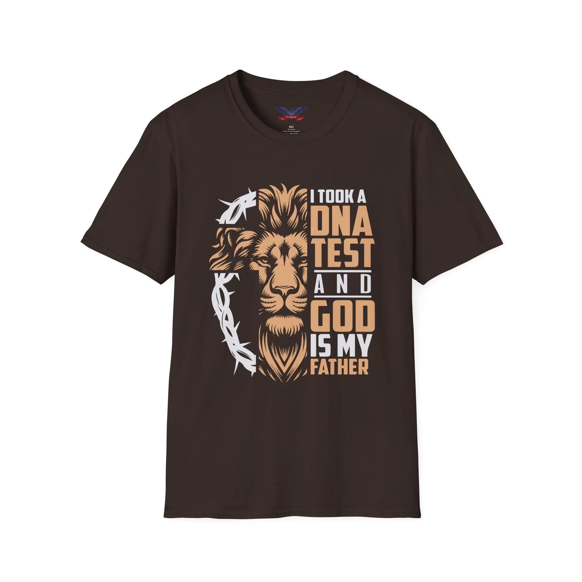 Chocolate God Is My Father Christian T-Shirt – Inspirational faith apparel with a bold design, perfect for expressing your belief and love for God.