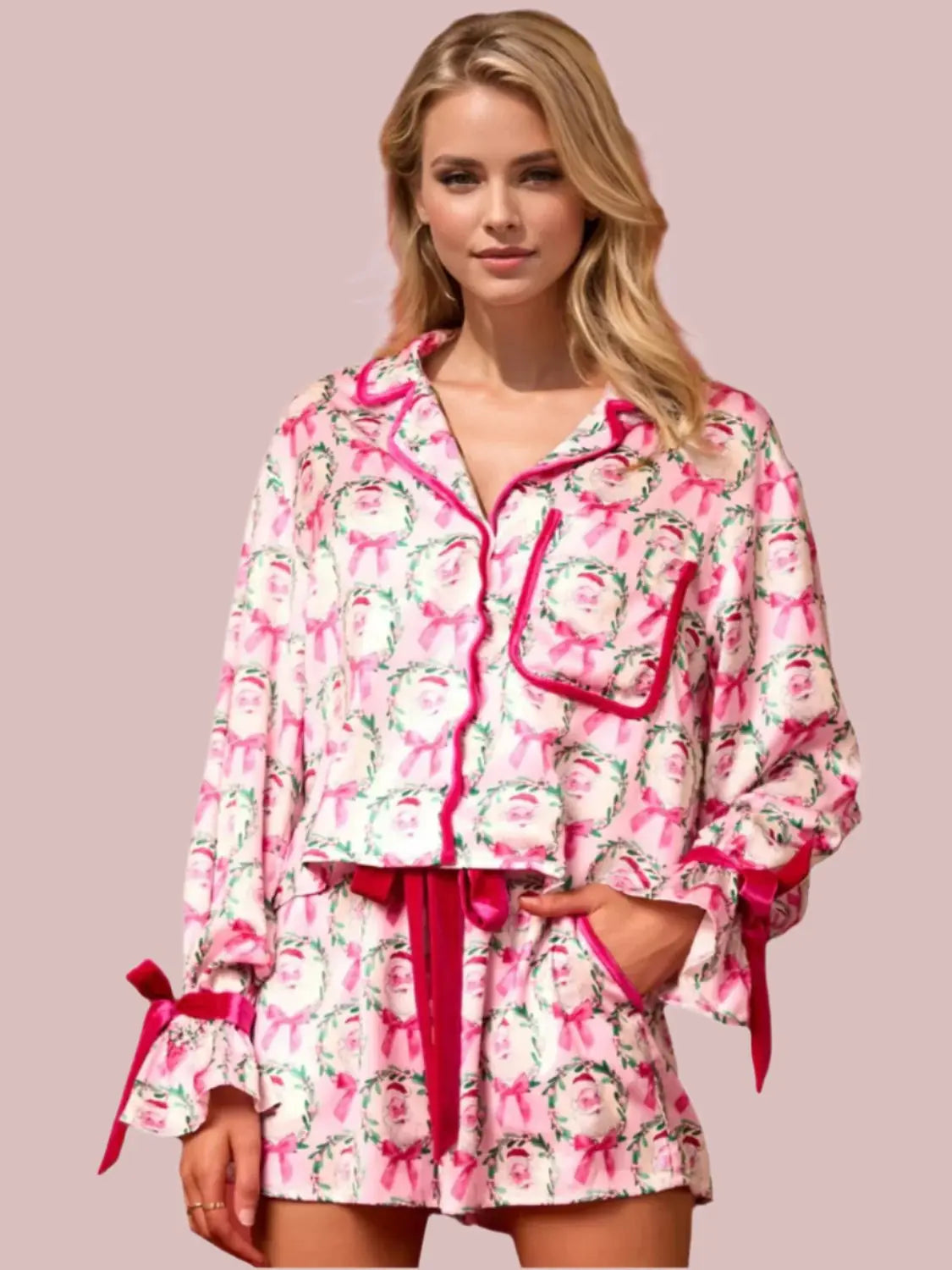 Santa Cutie Women's Pajama Set – Festive, Fun, and Cozy Holiday Sleepwear - Envy The Eagle