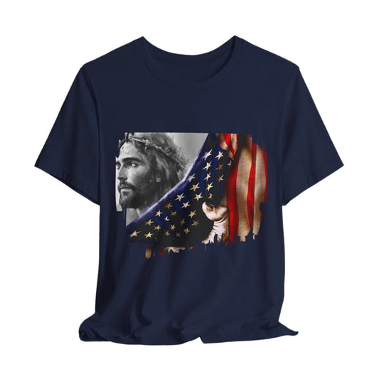 The Reveal Design Tee – Jesus American Flag Patriotic Shirt