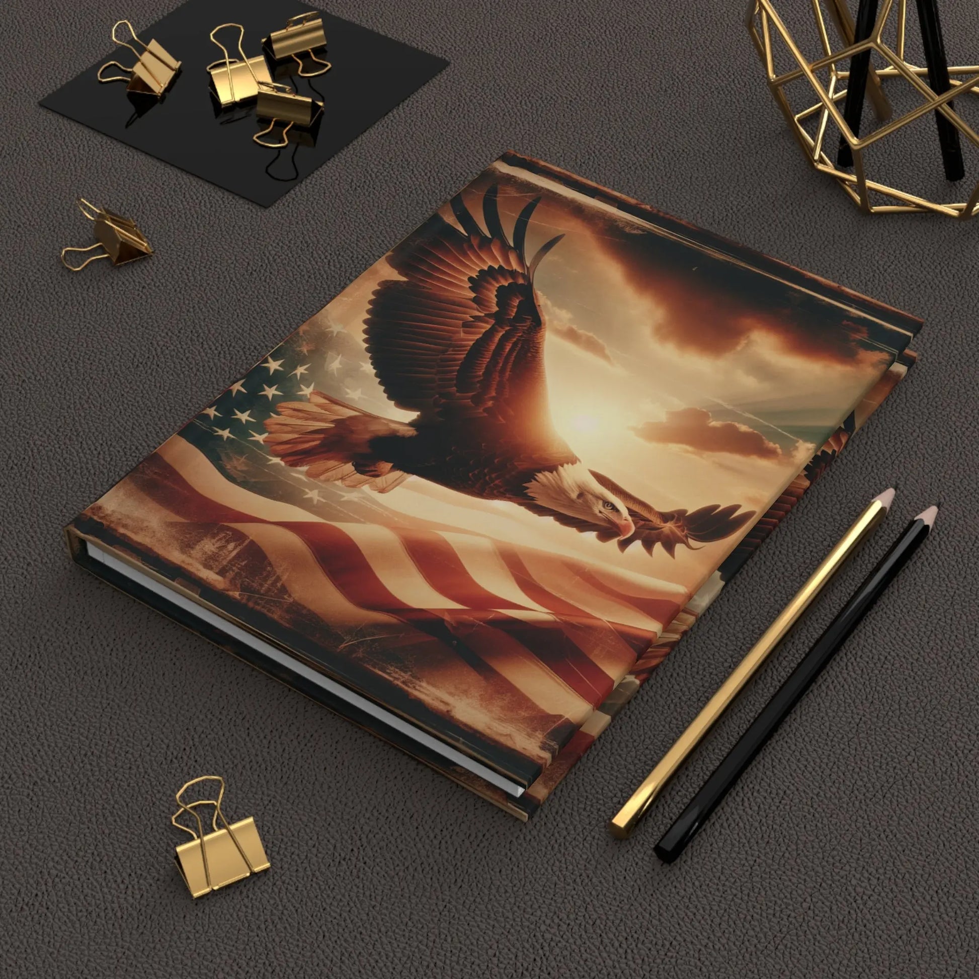 Journal with soaring eagle lying flat on a desk Eagles Flight