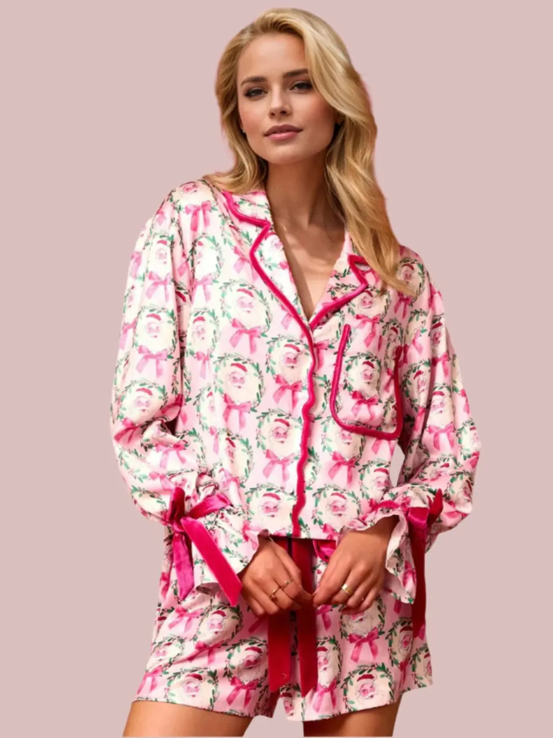 Santa Cutie Women's Pajama Set – Festive, Fun, and Cozy Holiday Sleepwear - Envy The Eagle