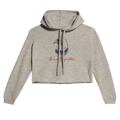 Heather Dust Republic Eagle™ Women's Cropped Hoodie - Bold Patriotic