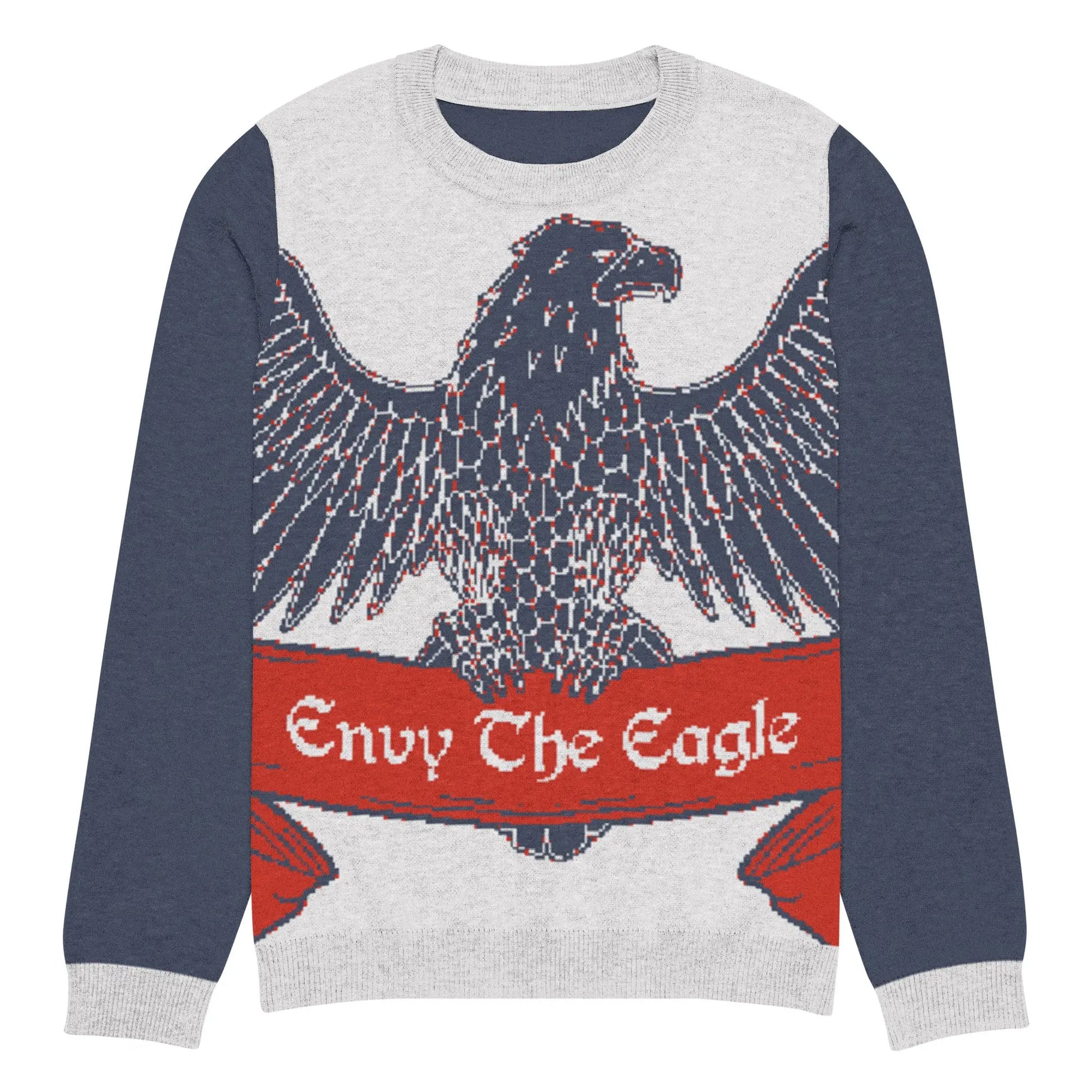 Front Envy The Eagle™ Logo Crew Neck Sweater - Premium knit, unisex fit, bold patriotic design for comfort and style.