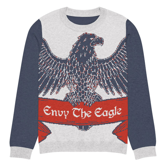 Front Envy The Eagle™ Logo Crew Neck Sweater - Premium knit, unisex fit, bold patriotic design for comfort and style.