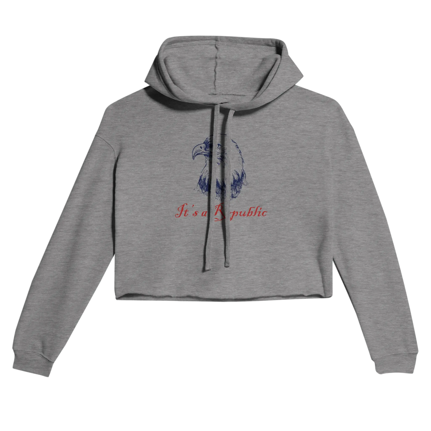 Dark Grey Republic Eagle™ Women's Cropped Hoodie - Bold Patriotic