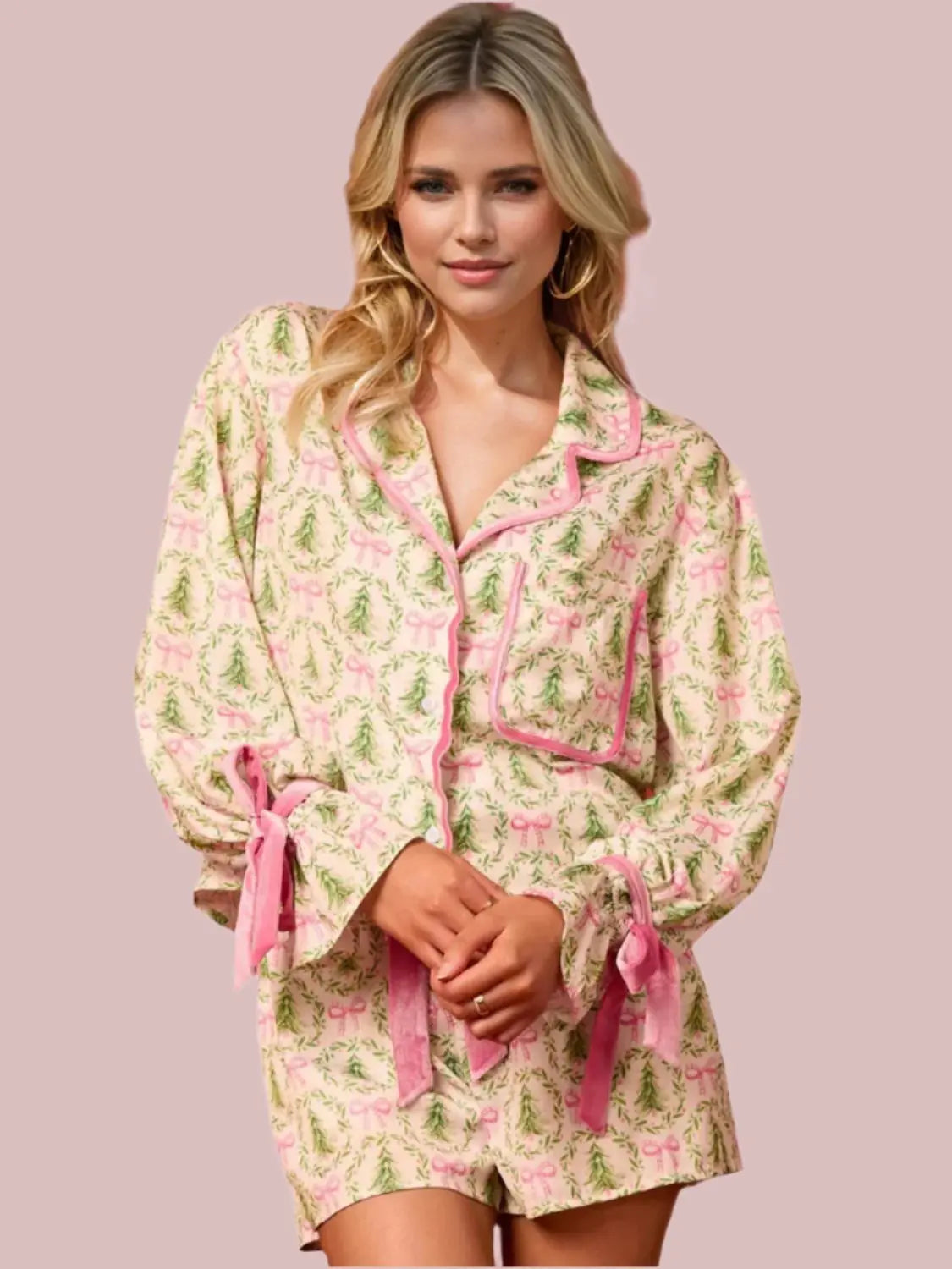 Santa Cutie Women's Pajama Set – Festive, Fun, and Cozy Holiday Sleepwear - Envy The Eagle